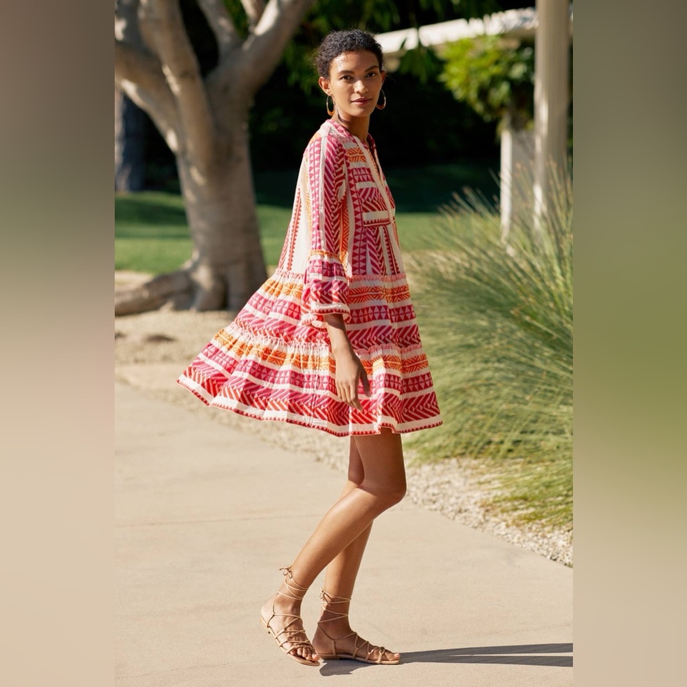 Anthropologie Devotion Twins Embroidered Ella Tunic Dress